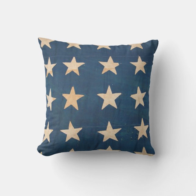 Vintage US Flag Stars Cushion (Front)