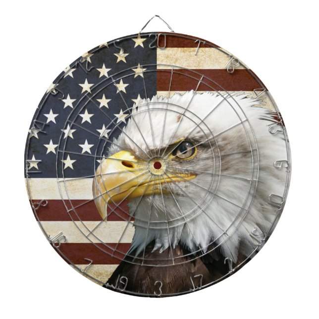 Vintage US USA Flag with American Eagle Dartboard (Front)