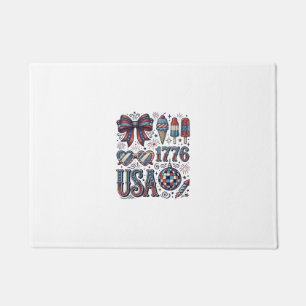 Vintage USA 1776 Patriotic Summer Shirt Design_1 Doormat