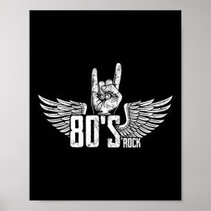 Vintage Usa 80 S Style Rock Concert Poster 80s Roc