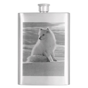 Vintage USA Alaska Arctic fox Hip Flask