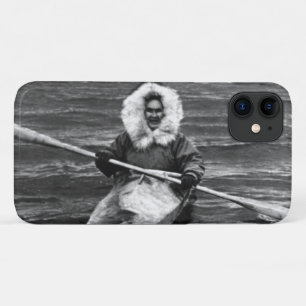 Vintage USA Alaska eskimo and his kayak Case-Mate iPhone Case