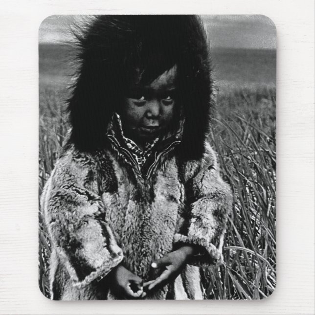 Vintage USA Alaska Eskimo boy Mouse Pad (Front)