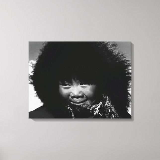 Vintage USA Alaska eskimo child Canvas Print (Front)