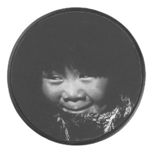 Vintage USA Alaska eskimo child Jigsaw Puzzle Hockey Puck