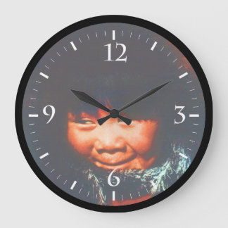 Vintage USA Alaska eskimo child Large Clock