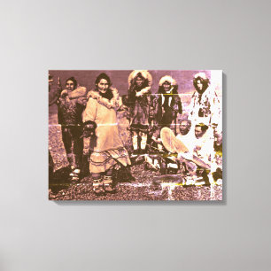 Vintage USA Alaska Eskimo dancers Canvas Print
