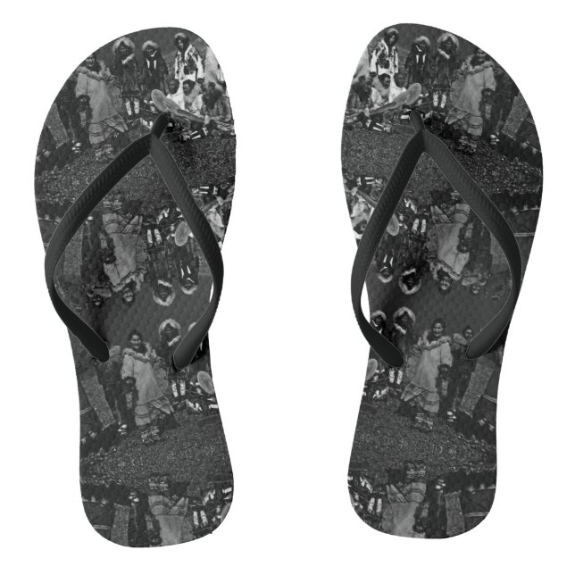 Vintage USA Alaska Eskimo dancers Jandals (Footbed)