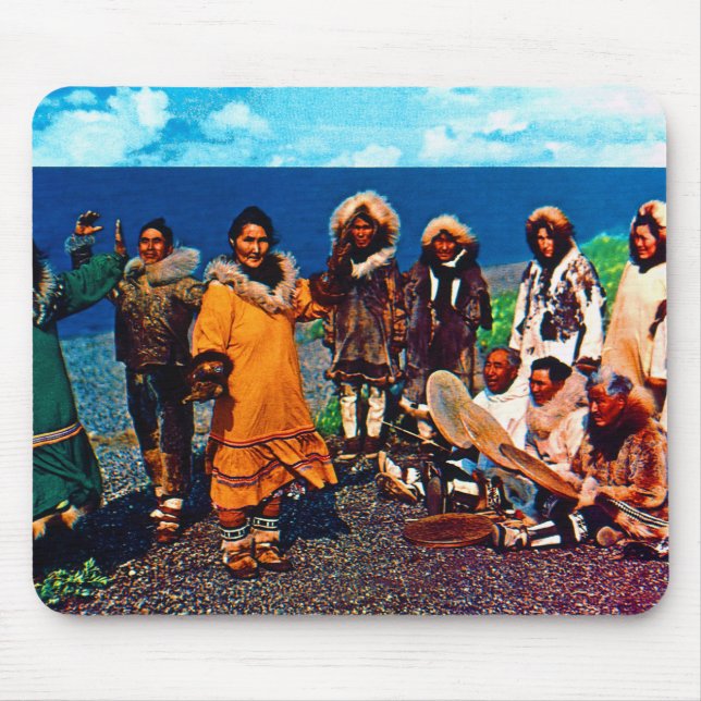Vintage USA Alaska Eskimo dancers Mouse Pad (Front)
