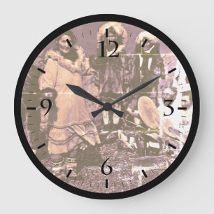 Vintage USA Alaska Eskimo dancers Watch Large Clock
