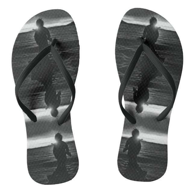 Vintage USA alaska eskimo hunter sunset Jandals (Footbed)