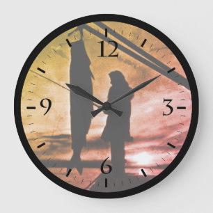 Vintage USA Alaska float plane fishing Case-Mate i Large Clock