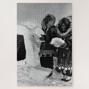 Vintage USA Alaska igloo builders Jigsaw Puzzle