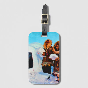 Vintage USA Alaska igloo builders Luggage Tag