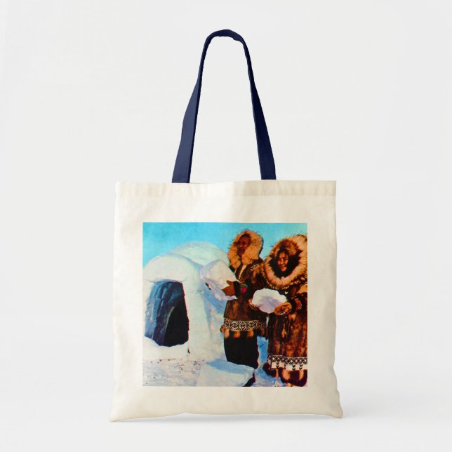 Vintage USA Alaska igloo builders Tote Bag (Front)