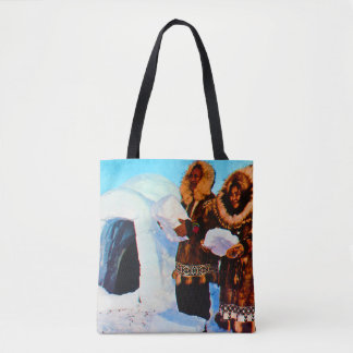 Vintage USA Alaska igloo builders Tote Bag