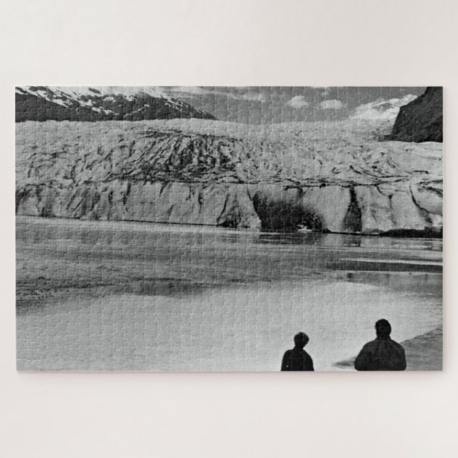 Vintage USA Alaska Mendenhall glacier Juneau Jigsaw Puzzle (Horizontal)