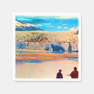 Vintage USA Alaska Mendenhall glacier Juneau Napkin