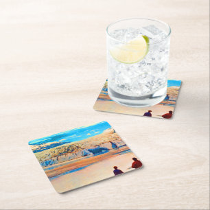 Vintage USA Alaska Mendenhall glacier Juneau Square Paper Coaster