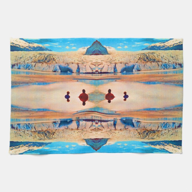 Vintage USA Alaska Mendenhall glacier Juneau Tea Towel (Horizontal)