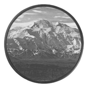 Vintage USA Alaska Mt Mckinley national park Jigsa Hockey Puck