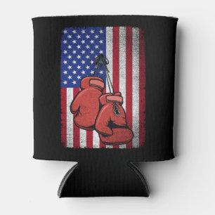 Vintage Usa American Flag 4th of July Boxing Can Cooler