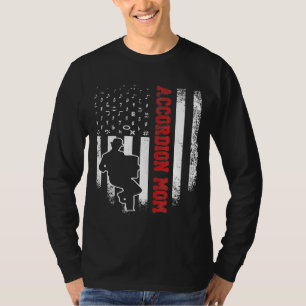 Vintage Usa American Flag Accordion Mum Musician S T-Shirt