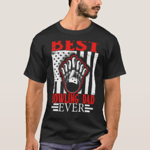 Vintage Usa American Flag Best Bowling Dad Ever Bo T-Shirt