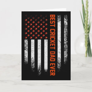 Vintage Usa American Flag Best Cricket Dad Ever Pa Card