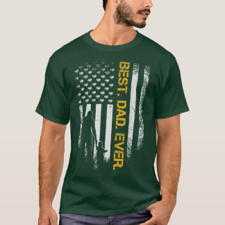 Vintage USA American Flag Best Dad Ever Funny Fath T-Shirt