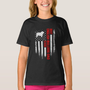 Vintage USA American Flag Best English Bulldog T-Shirt
