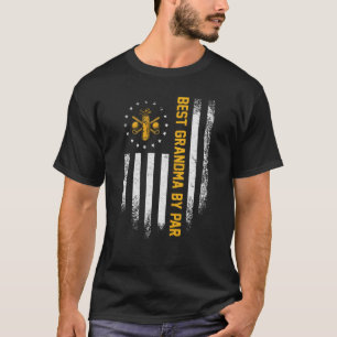 Vintage Usa American Flag Best Grandma By Par  Gol T-Shirt