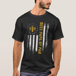Vintage USA American Flag Best Papa By Par Funny G T-Shirt