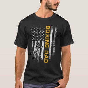 Vintage USA American Flag Boxing Dad Boxer Silhoue T-Shirt