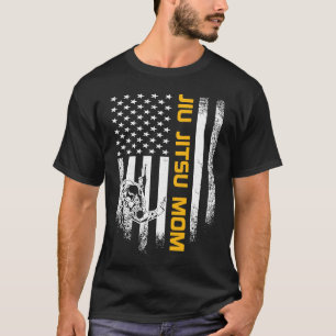 Vintage USA American Flag Brazilian Jiu Jitsu Mum  T-Shirt