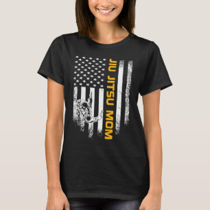 Vintage USA American Flag Brazilian Jiu Jitsu Mum  T-Shirt