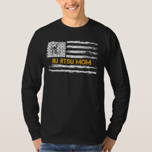 Vintage Usa American Flag Brazilian Jiu Jitsu Mum T-Shirt
