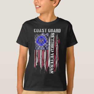 Vintage Usa American Flag Coast Guard Proud Retire T-Shirt