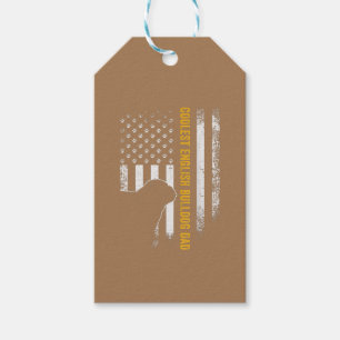 Vintage USA American Flag Coolest English Bulldog Gift Tags