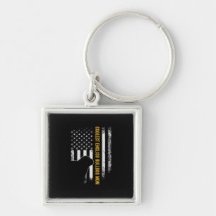 Vintage USA American Flag Coolest English Bulldog Key Ring