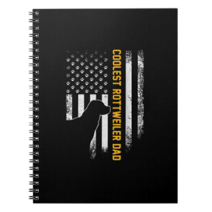 Vintage USA American Flag Coolest Rottweiler Dad Notebook