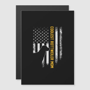 Vintage USA American Flag Coolest Rottweiler Mum Magnetic Invitation