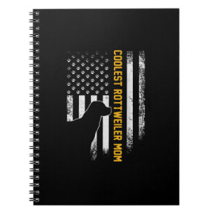Vintage USA American Flag Coolest Rottweiler Mum Notebook