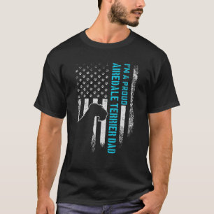 Vintage USA American Flag I'm A Proud Airedale Ter T-Shirt