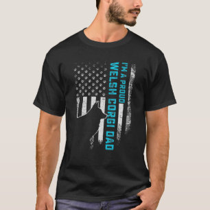Vintage USA American Flag I'm A Proud Welsh Corgi T-Shirt