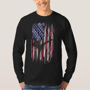 Vintage Usa American Flag Mma Kickboxing Fighter S T-Shirt