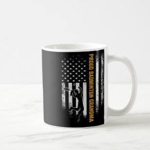 Vintage Usa American Flag Proud Badminton Grandma Coffee Mug