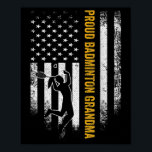 Vintage Usa American Flag Proud Badminton Grandma  Poster<br><div class="desc">Vintage Usa American Flag Proud Badminton Grandma Silhouette</div>