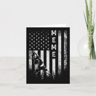 Vintage Usa American Flag Proud Badminton Meme Sil Card