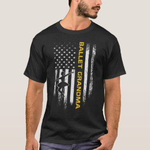 Vintage Usa American Flag Proud Ballet Grandma Bal T-Shirt